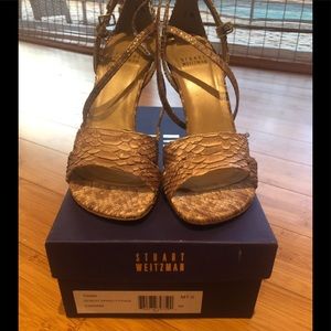 Stuart Weitzman Desert tipped python size 7